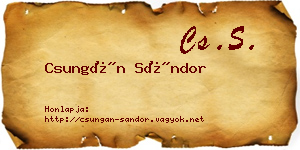Csungán Sándor névjegykártya