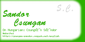 sandor csungan business card